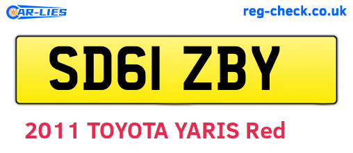 SD61ZBY are the vehicle registration plates.