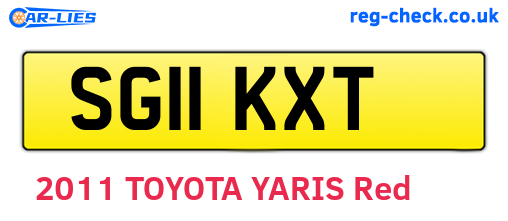 SG11KXT are the vehicle registration plates.