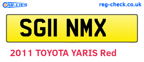 SG11NMX are the vehicle registration plates.