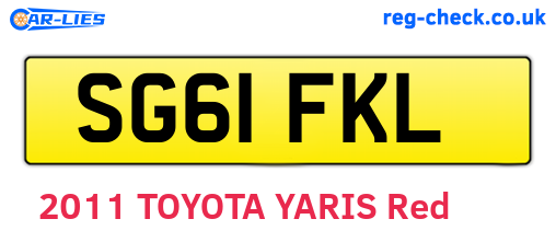 SG61FKL are the vehicle registration plates.
