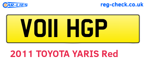 VO11HGP are the vehicle registration plates.