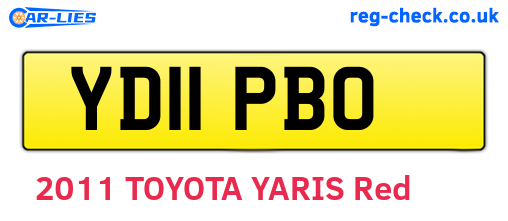 YD11PBO are the vehicle registration plates.