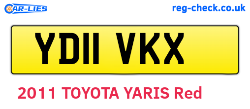 YD11VKX are the vehicle registration plates.