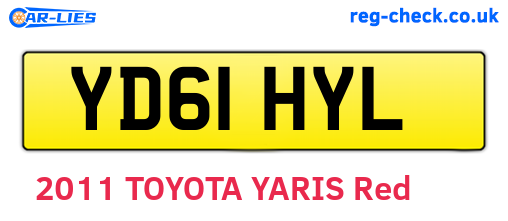 YD61HYL are the vehicle registration plates.