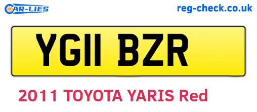 YG11BZR are the vehicle registration plates.