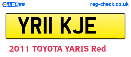 YR11KJE are the vehicle registration plates.