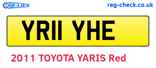 YR11YHE are the vehicle registration plates.
