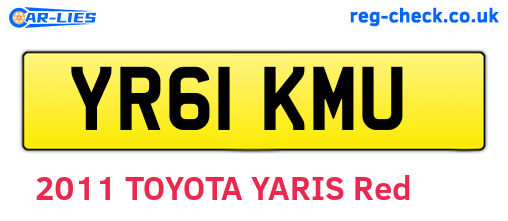 YR61KMU are the vehicle registration plates.