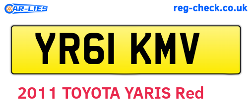 YR61KMV are the vehicle registration plates.