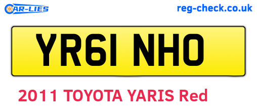 YR61NHO are the vehicle registration plates.