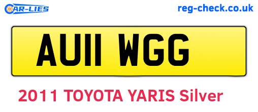 AU11WGG are the vehicle registration plates.