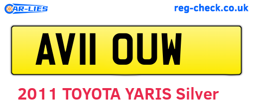 AV11OUW are the vehicle registration plates.