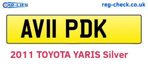 AV11PDK are the vehicle registration plates.