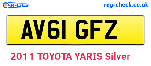 AV61GFZ are the vehicle registration plates.