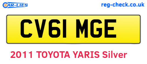 CV61MGE are the vehicle registration plates.