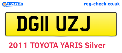 DG11UZJ are the vehicle registration plates.