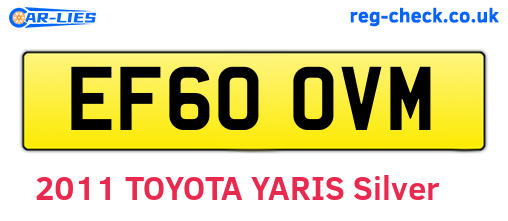 EF60OVM are the vehicle registration plates.