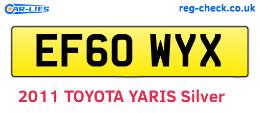EF60WYX are the vehicle registration plates.