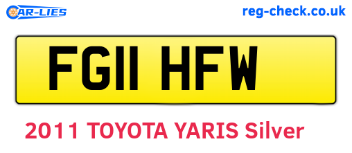 FG11HFW are the vehicle registration plates.