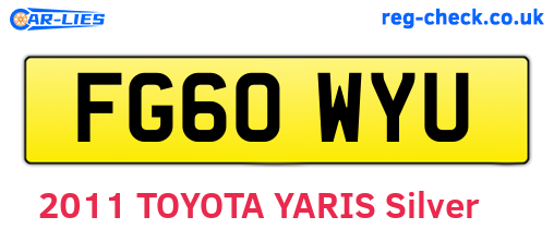 FG60WYU are the vehicle registration plates.