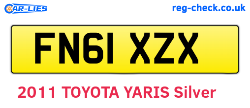 FN61XZX are the vehicle registration plates.