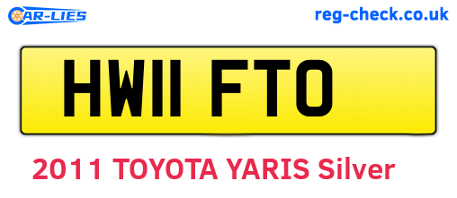 HW11FTO are the vehicle registration plates.