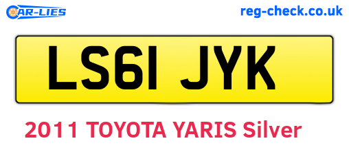 LS61JYK are the vehicle registration plates.