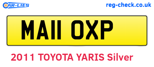 MA11OXP are the vehicle registration plates.