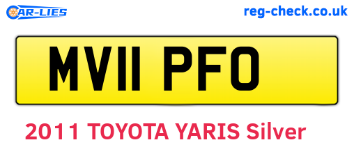 MV11PFO are the vehicle registration plates.