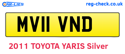 MV11VND are the vehicle registration plates.