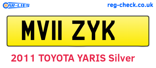MV11ZYK are the vehicle registration plates.