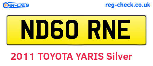 ND60RNE are the vehicle registration plates.