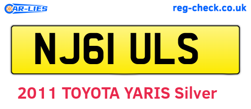 NJ61ULS are the vehicle registration plates.