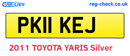 PK11KEJ are the vehicle registration plates.