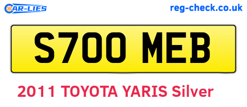 S700MEB are the vehicle registration plates.