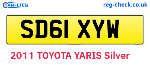 SD61XYW are the vehicle registration plates.