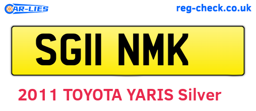 SG11NMK are the vehicle registration plates.