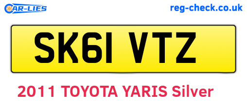 SK61VTZ are the vehicle registration plates.