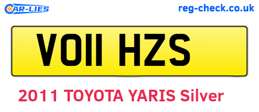 VO11HZS are the vehicle registration plates.