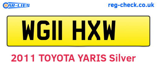 WG11HXW are the vehicle registration plates.