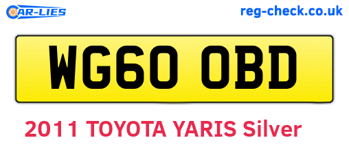 WG60OBD are the vehicle registration plates.