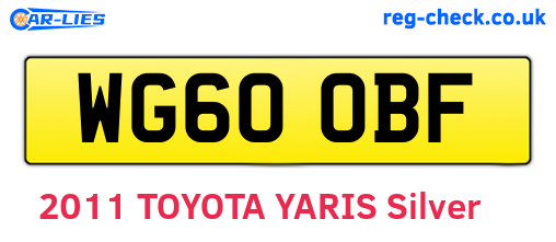 WG60OBF are the vehicle registration plates.