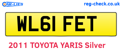 WL61FET are the vehicle registration plates.
