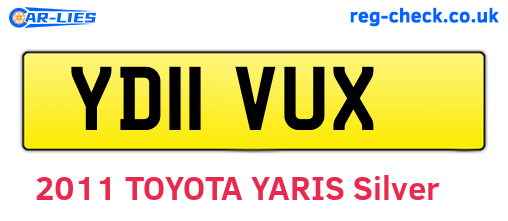 YD11VUX are the vehicle registration plates.