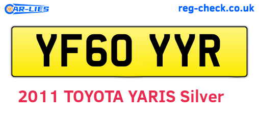 YF60YYR are the vehicle registration plates.