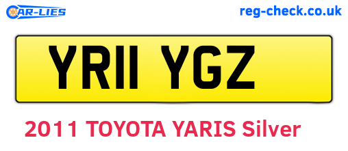 YR11YGZ are the vehicle registration plates.