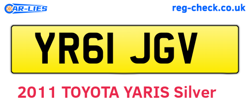 YR61JGV are the vehicle registration plates.