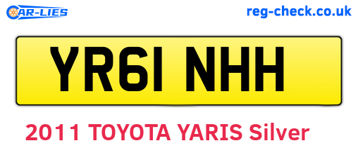 YR61NHH are the vehicle registration plates.