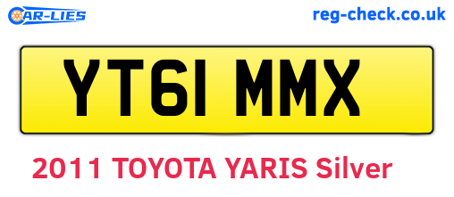 YT61MMX are the vehicle registration plates.
