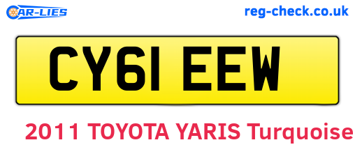 CY61EEW are the vehicle registration plates.